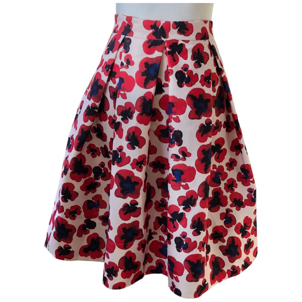 Floral Red & Black Circle Skirt